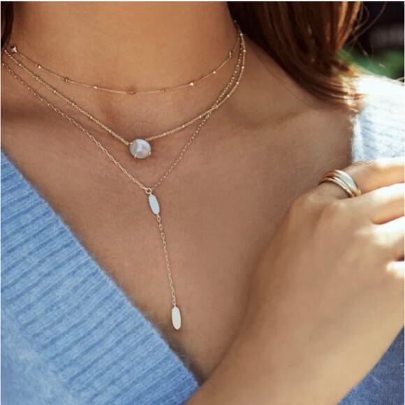 NWT! Kendra Scott Jolie Silver Pendant Necklace in Dichroic Glass - Picture 7 of 8